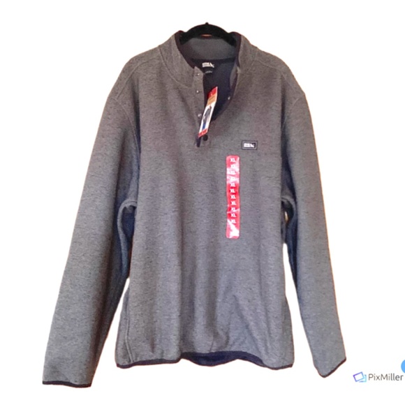 Eddie Bauer Mens Charcoal Sweater Fleece, XL, NWT - Picture 1 of 6